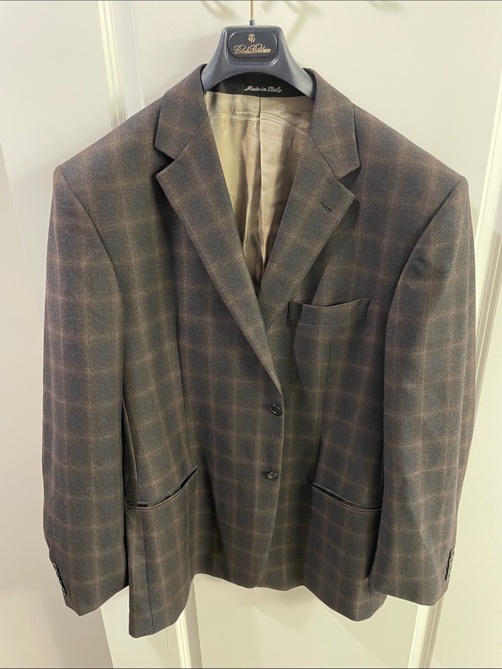 Men's Windowpane Sport Coat - Brown & Gray